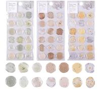 VTOS Autocollants de sceau de cire, 54 pièces clair jaune vert ambre préfabriqué enveloppe autocollant étiquettes d'étanchéité pour invitation de mariage, Scrapbooking, emballage cadeau