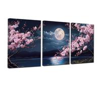 VTRXEG 3 toiles Fleurs de cerisier poster, affiches d'art décoratif sur le thème des paysages naturels, convient pour le salon et la chambre à coucher, sans cadre (B, 3x60x90cm, Sans cadre)