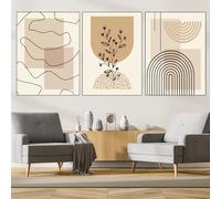 VTRXEG Tableaux abstraits sur toile,Poster beige d'art imprimé,ensemble de posters abstraits d'art moderne,Pour la décoration murale du salon,Sans cadre (B, 3x40x60cm, Sans cadre)