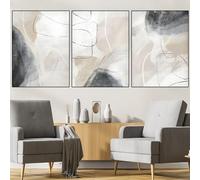 VTRXEG Tableaux abstraits sur toile,Poster beige d'art imprimé,ensemble de posters abstraits d'art moderne,Pour la décoration murale du salon,Sans cadre (A, 3x60x90cm, Sans cadre)