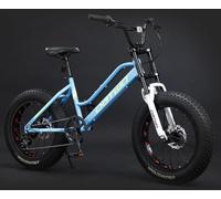 VTT 24 Pouces 7 Vitesses, Vélo Plage Tout Terrain, Amortisseur, Pneus Extra Larges 4.0 pour Adultes, Vélo pour Étudiants Hommes Et Femmes C,24in