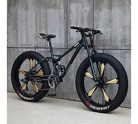 VTT 26 pouces Fat Tire Mountain Trail Bike pour adultes, 27 vitesses, cadre en acier au carbone avec suspension complète et frein à double disque, roue de 4,0 pouces d'épaisseur Mountain Snow Beach