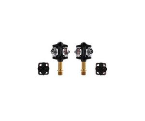 VTT Clipless Pédale EXUSTAR >E-PM215+Ti<, Forged Aluminium Body, Noir, CNC machined Titanium axle, Compatible pour Shimano SPD, IN leat-Set, Exustar Box Packing