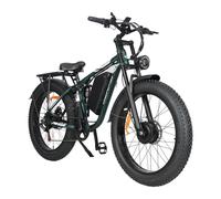 VTT électrique BAOLUJIE DP2603, batterie amovible 52 V 32 Ah, suspension intégrale - Vert