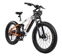 VTT électrique CYRUSHER Ranger 2.0, batterie LG 52 V 20 Ah, tout suspendu, Shimano 9 vitesses - Blanc