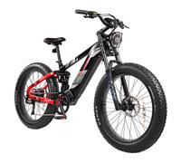 VTT électrique CYRUSHER Ranger 2.0, batterie LG 52 V 20 Ah, tout suspendu, Shimano 9 vitesses - noir