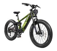 VTT électrique CYRUSHER Ranger 2.0, batterie LG 52 V 20 Ah, tout suspendu, Shimano 9 vitesses - Vert