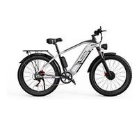 Vtt Electrique F26 Argenté, 26", Dual Moteur 1500Wm, Batterie Amovible 48V 20Ah
