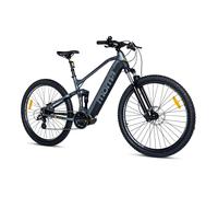 MOMABIKES Vtt Electrique Vae, Emtb 29" Moteur Central, Full Suspension, Shimano Altus 8 Vitesses & Freins A Disque Hydraulique Batterie Intégrée Ion Lithium 48V 13Ah gris / noir L/XL