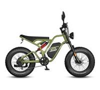 VTT électrique F20 Ultra, pneus tout-terrain 20" × 5.0, batterie 48 V 25 Ah, style moto, vert