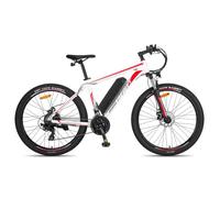 VTT électrique F28 MT, 27,5 po, 21 vitesses Shimano, blanc&rouge
