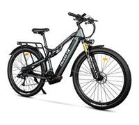VTT électrique HedaTX TX19 avec porte-bagages - Version adulte - Moteur 1000 W, batterie 48 V 19,2 Ah, autonomie 70 km, couple 65 Nm, pneus 29 pouces, freins hydrauliques Shimano, 27 vitesses - VTT él