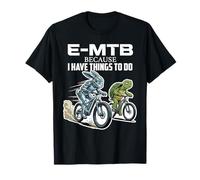 VTT Électrique Lapin Tortue Course Humour E-MTB T-Shirt