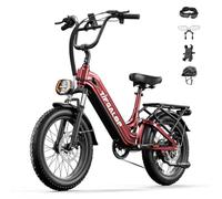 VTT électrique Luo Hang XC20, 20 Pouces, Batterie 48V 20Ah, autonomie 50-150 km, Suspension intégrale, 7 Vitesses (Rouge).