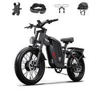 VTT électrique Tifgalop F7, Double Moteur, 20 po, batterie 52 V 24 Ah, Fat Bike, Noir