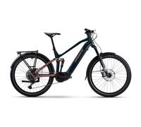 Vtt electrique tout suspendu haibike adventr 8 5 shimano 11v 600wh bosch 100 nm 27 5 bleu cuivre
