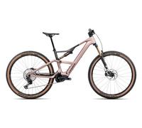 Vtt electrique tout suspendu orbea rise sl m10 12v 420 wh shimano 85 nm 29 rose desert gris carbon raw 2025