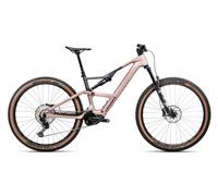 Vtt electrique tout suspendu orbea rise sl m20 12v 630 wh shimano 85 nm 29 rose desert gris carbon raw 2025