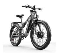 Vtt electrique tout suspendu - Shengmilo - S600 - 2000W Double Moteur - Velo electrique fat bike 26"" - Batterie 48V17.5Ah - Gris