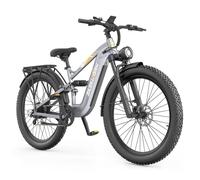 VTT électrique ZAZAWORK CF500, batterie 48 V 20 Ah, autonomie de 90 km, freins à disque hydrauliques - argent