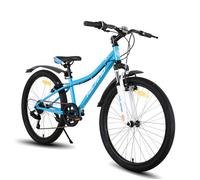 VTT enfant - HILAND - Rétro décontracté - 24'' - Shimano 7 vitesses - Fourche suspendue - Cadre acier