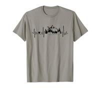VTT et montagnes battement de cœur J'aime les montagnes et le VTT T-Shirt