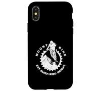 VTT Extreme Sport Eat Sleep Ride Repeat Distressed Coque pour iPhone X/XS