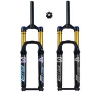 VTT Fourche À Suspension Vélo Pivot Droit 1-1/8'' Fourches Avant De Montagne Air L'amortisseur 27.5 29 Pouces Axe 100×15mm Course 140mm Rebond Ajuster (Color : Gold Manual, Size : 29inch)