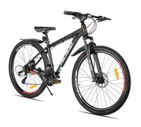 Vtt Hiland Bedrock 27,5 Pouces Mixte, 24 Vitesses, Freins À Disque Hydrauliques, Cadre En Aluminium, Fourche Suspendue, Vélo Tout Terrain Homme Femme, Noir