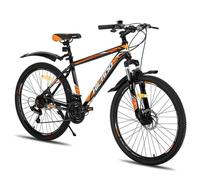 VTT - Hiland multi-rayons - Dérailleur Shimano 21 vitesses - Cadre en aluminium - Roues 26"" - Freins à disque pour - Orange