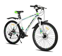 VTT - Hiland multi-rayons - Dérailleur Shimano 21 vitesses - Cadre en aluminium - Roues 26"" - Freins à disque pour - Blanc