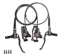 VTT Kit De Freins À Disque Hydrauliques Avant/Arrière 800mm/1400mm Bicyclette Frein À Huile Aluminium avec Adaptateur is/PM Caliper pour 160mm Rotor (Color : Black, Size : F: 800mm/R: 1400MM)