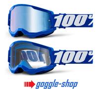 Vtt Lunettes 100% STRATA 2 Motocross MX 100 PERCENT Miroir/Transparent