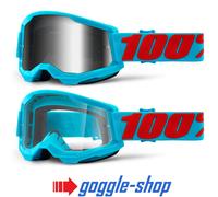 Vtt Lunettes 100% STRATA 2 Motocross MX 100 PERCENT Miroir/Transparent