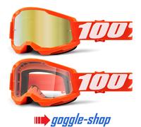Vtt Lunettes 100% STRATA 2 Motocross MX 100 PERCENT Miroir/Transparent