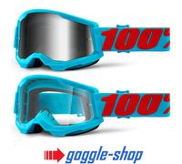 Vtt Lunettes 100% STRATA 2 Motocross MX 100 PERCENT Miroir/Transparent