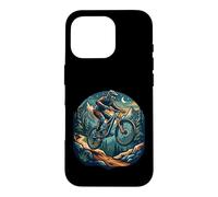 VTT Night Jump Moon Montagnes Cyclisme Coque pour iPhone 16 Pro