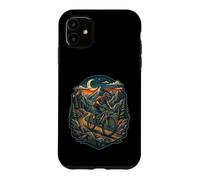 VTT Night Ride Montagnes Forêt Lune Coque pour iPhone 11