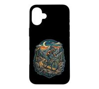 VTT Night Ride Montagnes Forêt Lune Coque pour iPhone 16 Plus