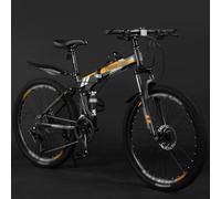 VTT Pliable, 24/26/27,5 Pouces, 21 Vitesses, Roues À Rayons, Doubles Freins À Disque, Double Suspension, pour Hommes Et Femmes C,24 inch