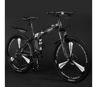 VTT Pliable 24'' 26'' 27,5'' - Vélo À Double Suspension pour Hommes Et Femmes, VTT À 21 Vitesses, Cadre en Acier À Haute Teneur en Carbone, Roues À Trois Rayons E,27.5 inch