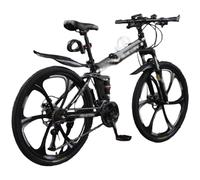 VTT Pliable De 24 À 26 Pouces, Roues À 6 Rayons, Cadre en Acier À Haute Teneur en Carbone, 21 Vitesses, Freins À Double Disque A,26 inch