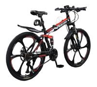 VTT Pliable De 24 À 26 Pouces, Roues À 6 Rayons, Cadre en Acier À Haute Teneur en Carbone, 21 Vitesses, Freins À Double Disque C,24 inch
