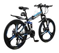 VTT Pliable pour Adulte De 24 À 26 Pouces, Double Suspension avec Roues À 3 Rayons, 21 Vitesses, pour Hommes Et Femmes, avec Garde-Boue D,26 inch