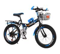 VTT Pliant 18/20/22/24 Pouces, VTT Pliant 7 Vitesses avec Cadre en Acier À Haute Teneur en Carbone, VTT Pliant pour Étudiant D,24 inch