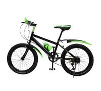VTT pour enfant de 50 cm, vert, 7 vitesses, avec gourde, sac, sonnette boussole, garde-boue, garde-boue, pour garçons et filles de 8 à 13 ans (capacité de charge de 75 kg) - Cadre en acier au carbone