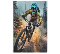 VTT Race Puzzles en Bois 1000 Pièces pour Adultes, Matériaux Recyclables De Qualité Supérieure Puzzle, Jeu en Famille, （78×53cm）