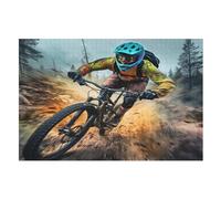 VTT Race Puzzles en Bois, De Décompression Puzzle, pour Adultes Enfants 1000 Pièces Jouets De Décompression （75×50cm）