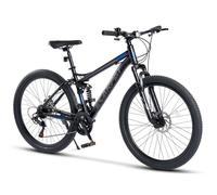 VTT tout suspendu 27,5"" - TRUXEN8 - ECARPAT - 21 vitesses Shimano - Freins à disque - Noir-Bleu
