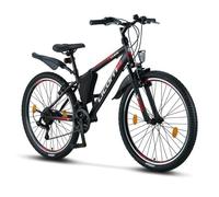 VTT Tout Suspendu - LICORNE - Mixte - Noir/Rouge/Gris - 21 Vitesses (26 pouces)